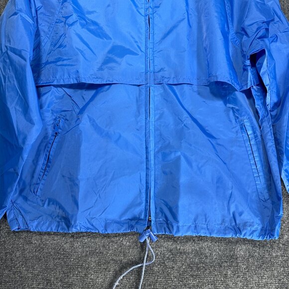 Lands End Jacket Womens Medium  Blue Lightweight Full Zip Pockets Logo Nylon - Picture 2 of 7